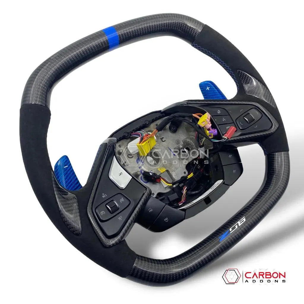 [Complete/Heated] C8 Corvette 2020+ Customizable Carbon Fiber Steering Wheel