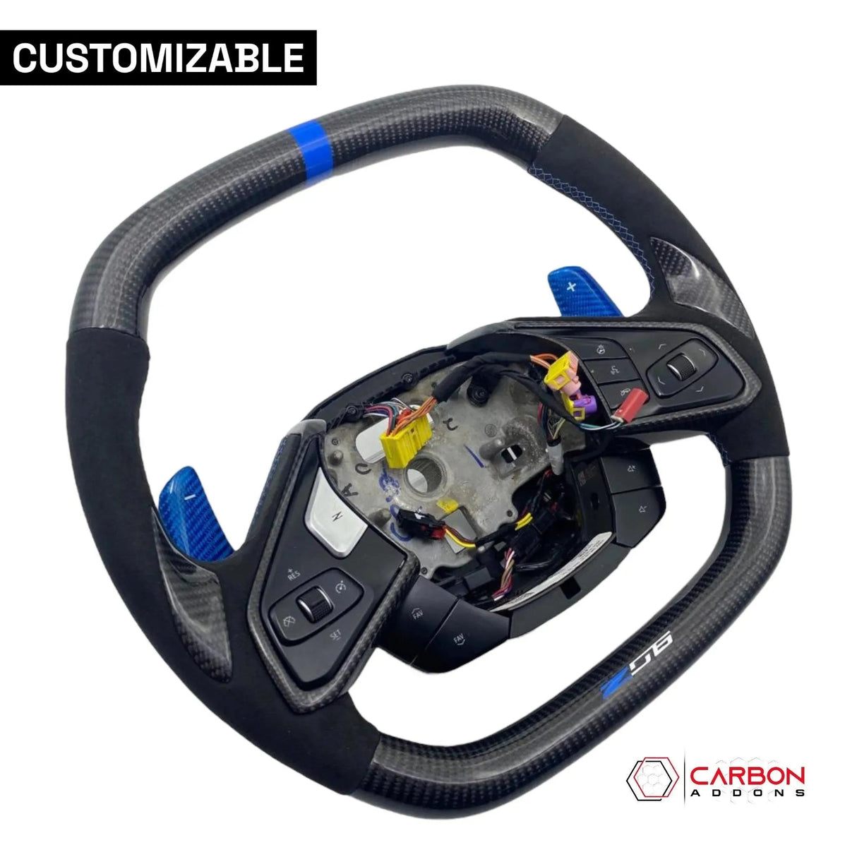 [Complete/Heated] C8 Corvette 2020+ Customizable Carbon Fiber Steering Wheel