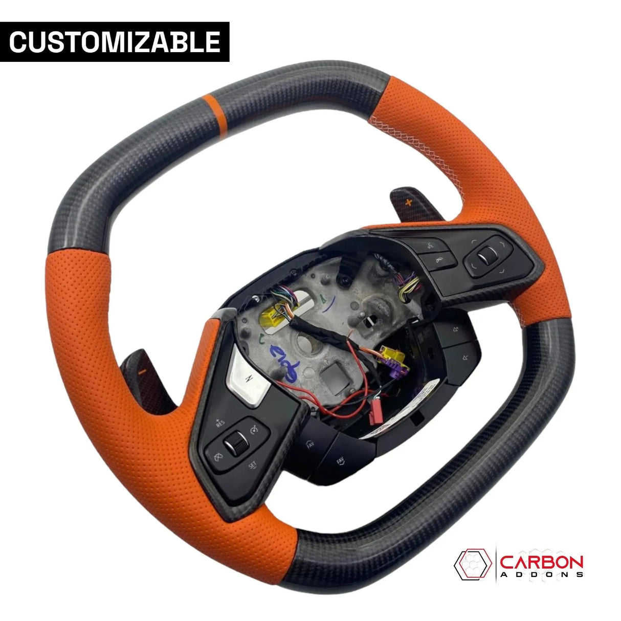 [Complete/Heated] C8 Corvette 2020+ Customizable Carbon Fiber Steering Wheel