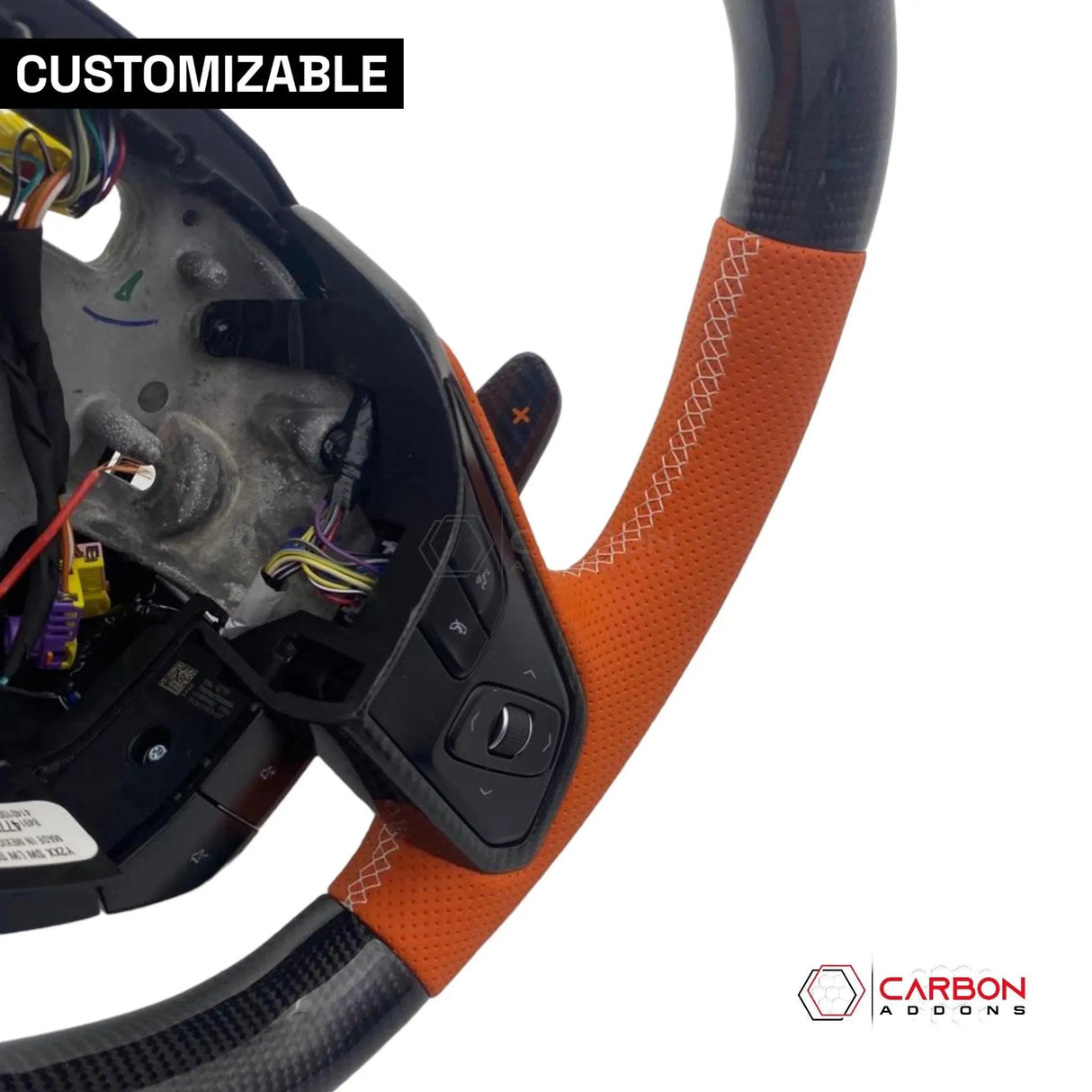 [Complete/Heated] C8 Corvette 2020+ Customizable Carbon Fiber Steering Wheel