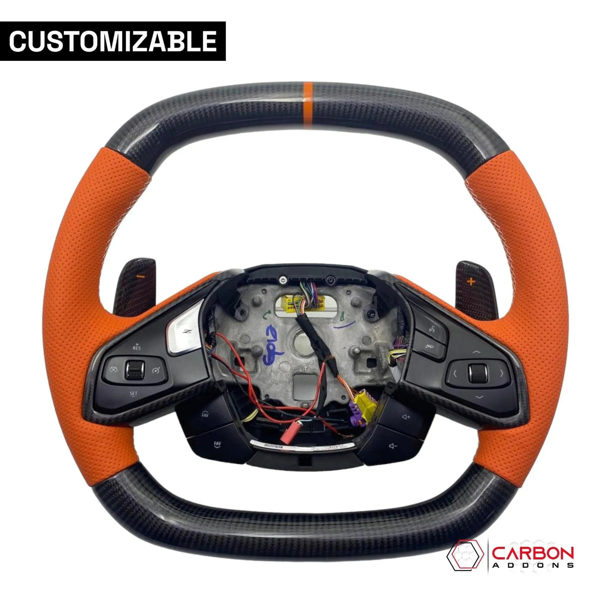 [Complete/Heated] C8 Corvette 2020+ Customizable Carbon Fiber Steering Wheel