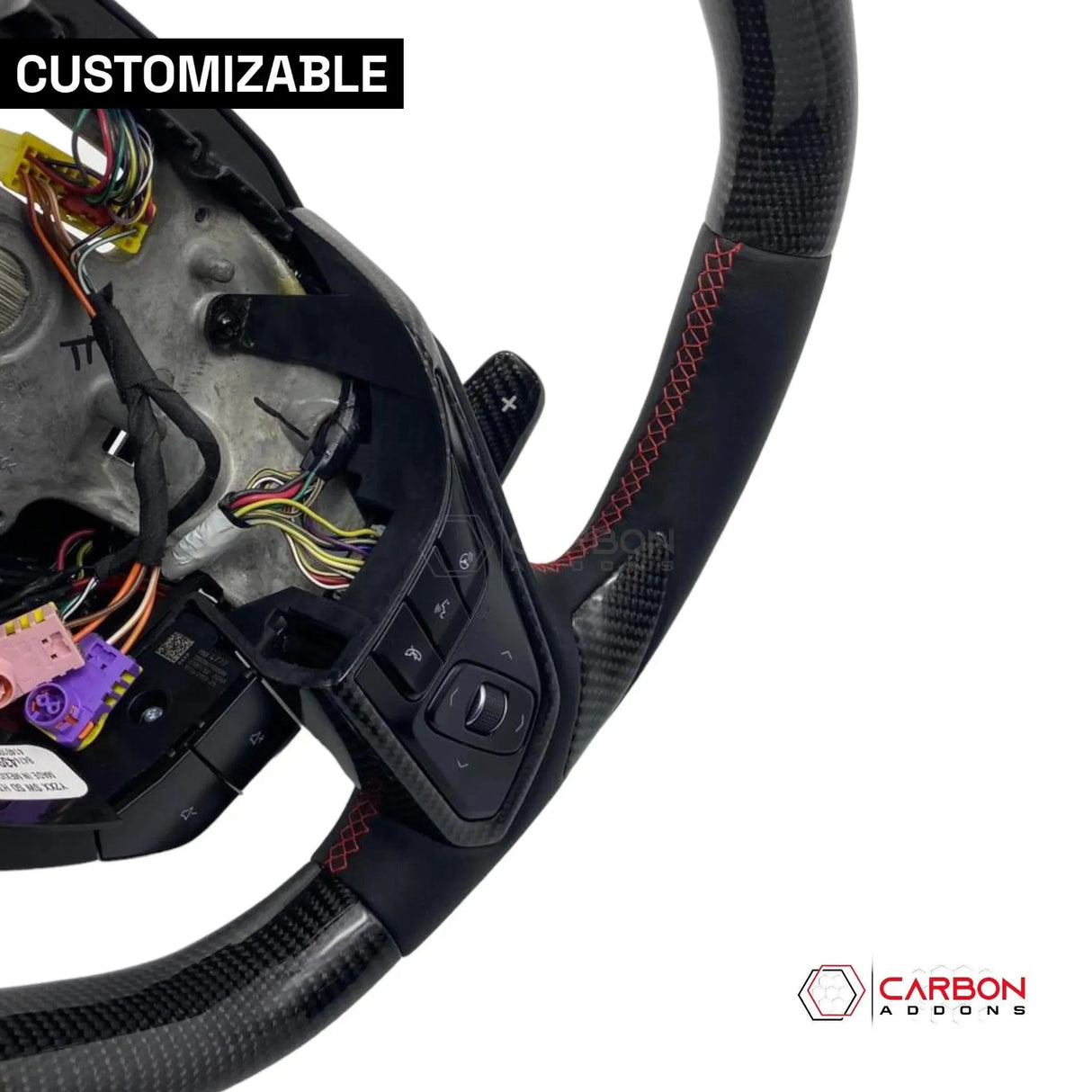 [Complete/Heated] C8 Corvette 2020+ Customizable Carbon Fiber Steering Wheel