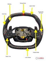 [Complete/Heated] C8 Corvette 2020+ Customizable Carbon Fiber Steering Wheel