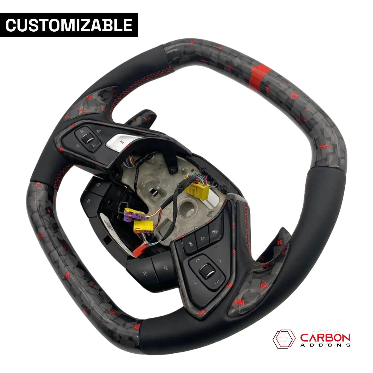 [Complete/Heated] C8 Corvette 2020+ Customizable Carbon Fiber Steering Wheel
