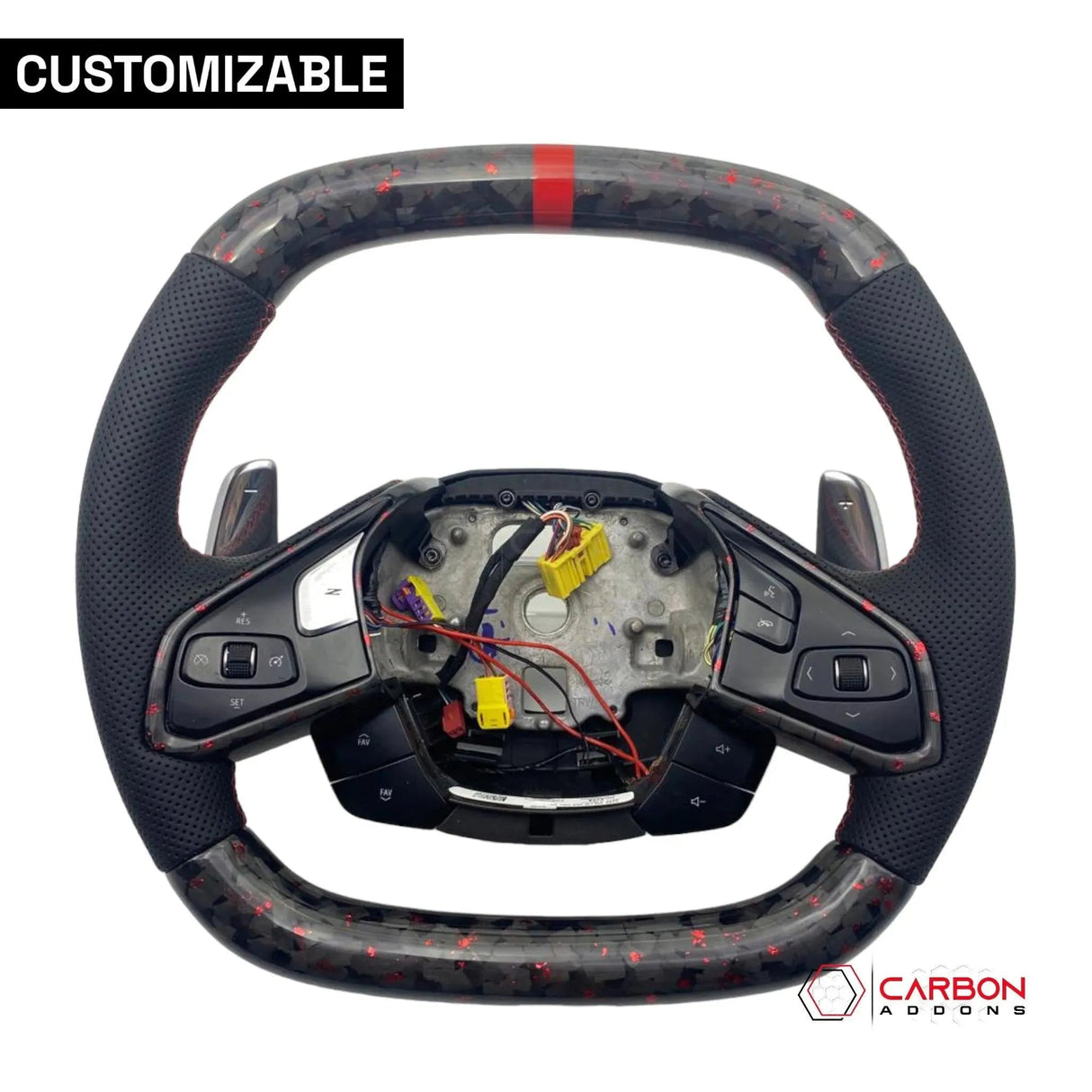 [Complete/Heated] C8 Corvette 2020+ Customizable Carbon Fiber Steering Wheel
