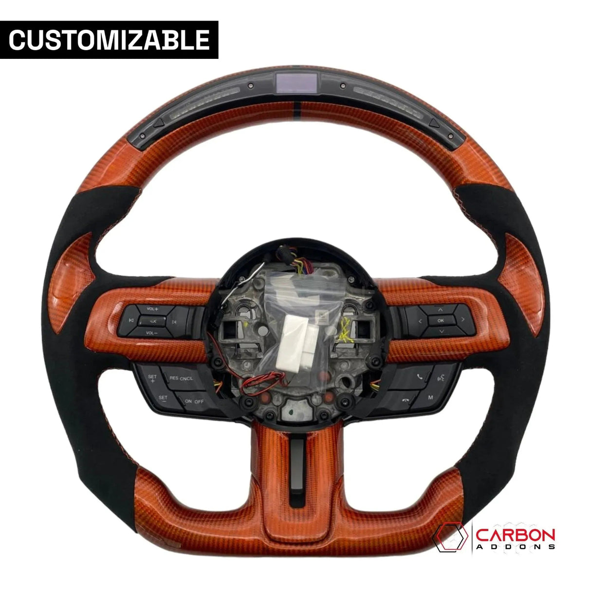 [Complete/Heated] Custom Carbon Fiber Steering Wheel for 2015-2023 Mustang