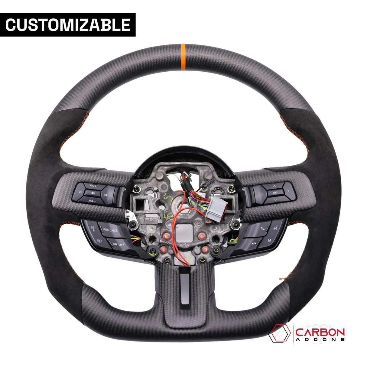 [Complete/Heated] Custom Carbon Fiber Steering Wheel for 2015-2023 Mustang
