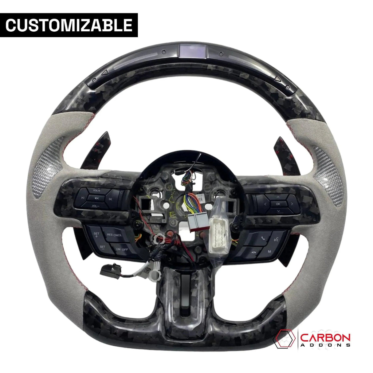 [Complete/Heated] Custom Carbon Fiber Steering Wheel for 2015-2023 Mustang