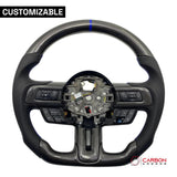 [Complete/Heated] Custom Carbon Fiber Steering Wheel for 2015-2023 Mustang