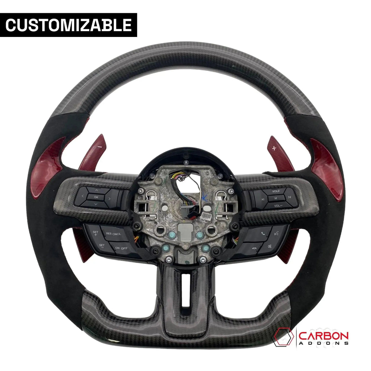 [Complete/Heated] Custom Carbon Fiber Steering Wheel for 2015-2023 Mustang