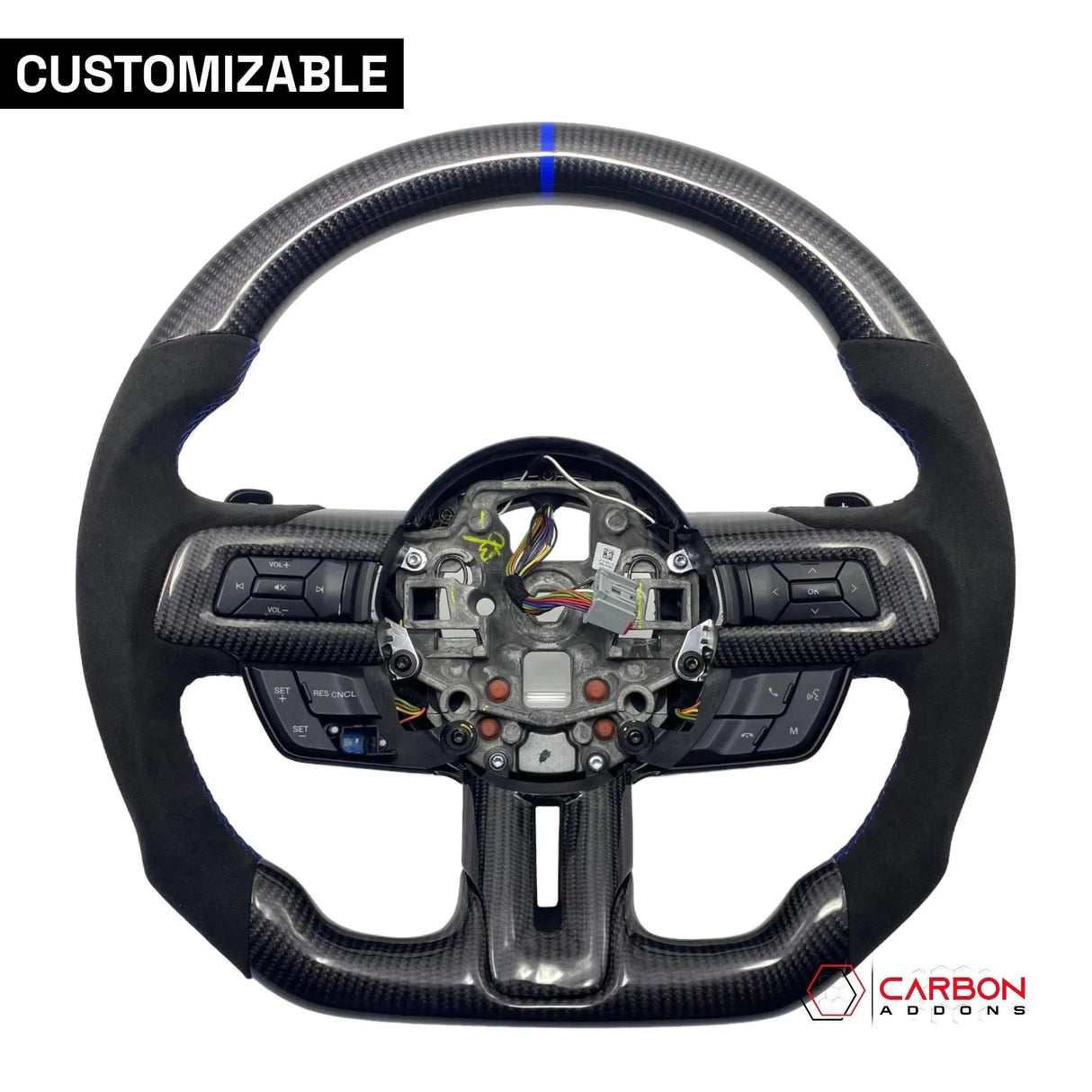 [Complete/Heated] Custom Carbon Fiber Steering Wheel for 2015-2023 Mustang