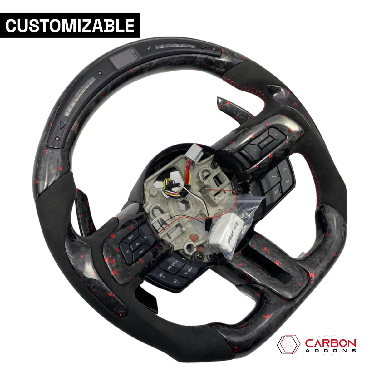 [Complete/Heated] Custom Carbon Fiber Steering Wheel for 2015-2023 Mustang