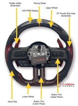 [Complete/Heated] Custom Carbon Fiber Steering Wheel for 2015-2023 Mustang