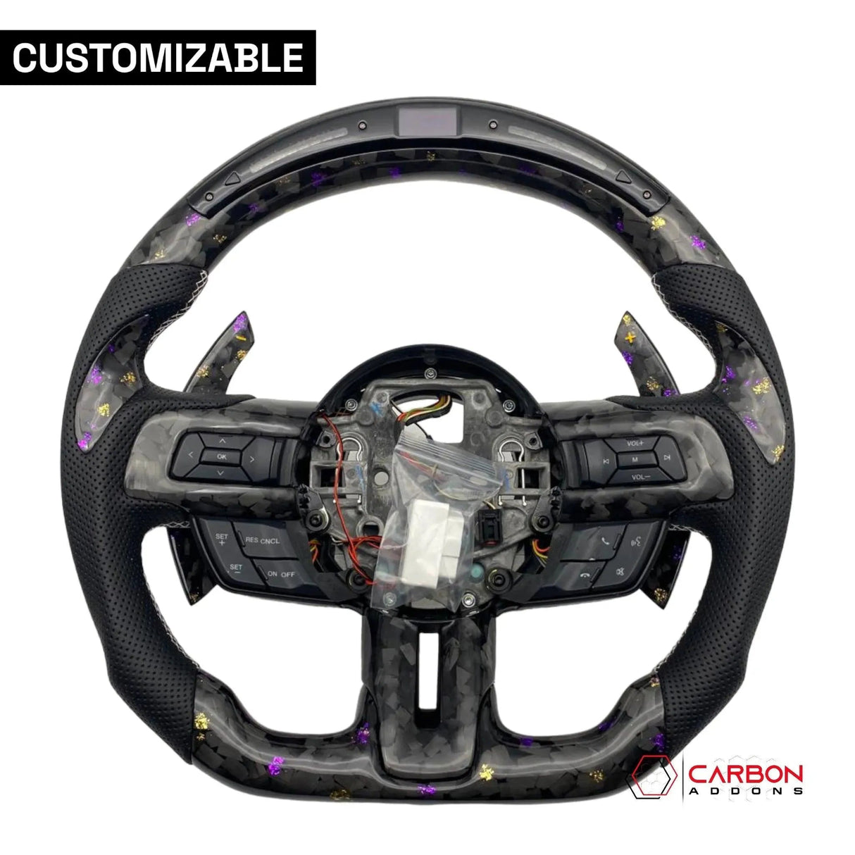 [Complete/Heated] Custom Carbon Fiber Steering Wheel for 2015-2023 Mustang