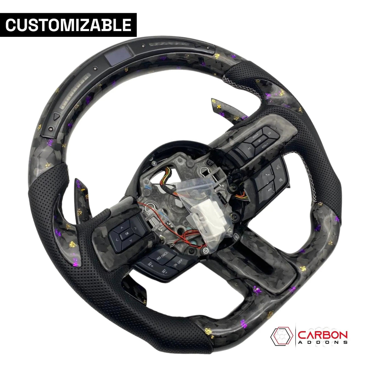 [Complete/Heated] Custom Carbon Fiber Steering Wheel for 2015-2023 Mustang