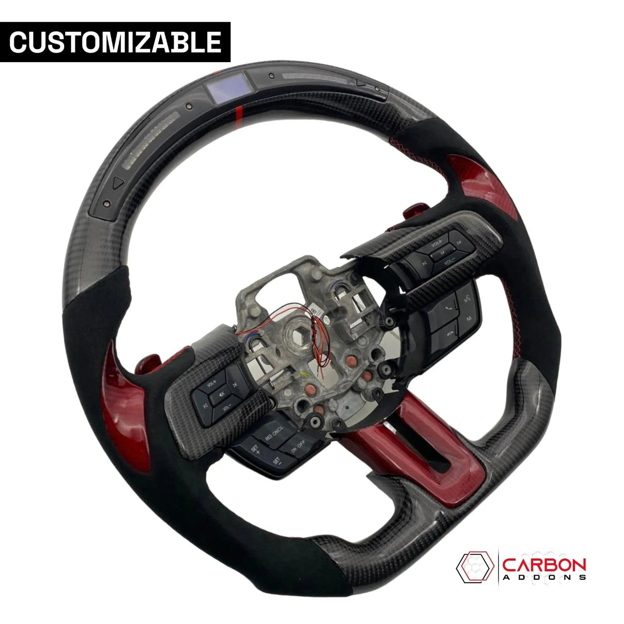 [Complete/Heated] Custom Carbon Fiber Steering Wheel for 2015-2023 Mustang