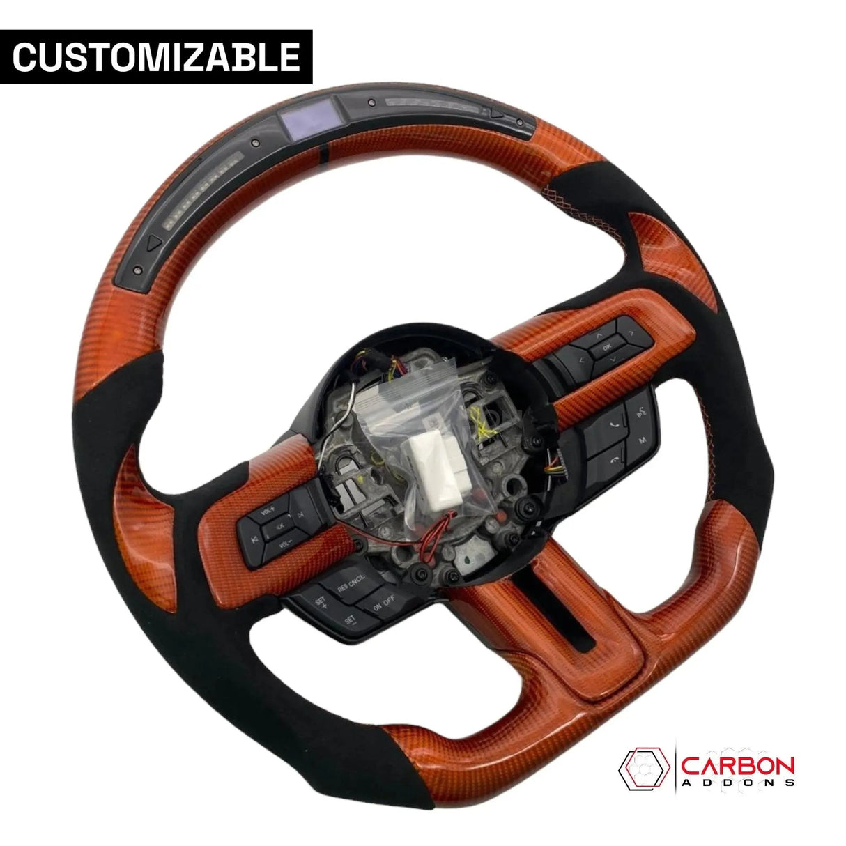 [Complete/Heated] Custom Carbon Fiber Steering Wheel for 2015-2023 Mustang