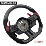 [Complete/Heated] Custom Carbon Fiber Steering Wheel for 2015-2023 Mustang
