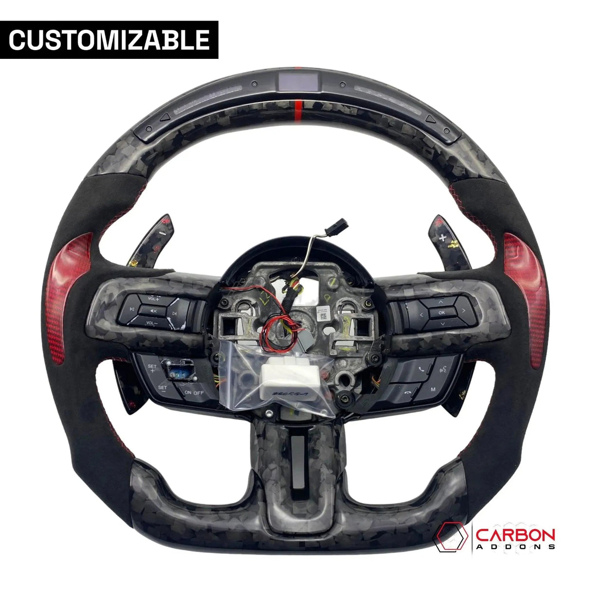 [Complete/Heated] Custom Carbon Fiber Steering Wheel for 2015-2023 Mustang