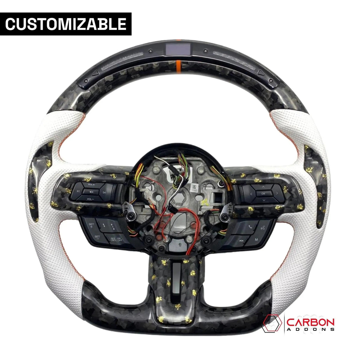 [Complete/Heated] Custom Carbon Fiber Steering Wheel for 2015-2023 Mustang