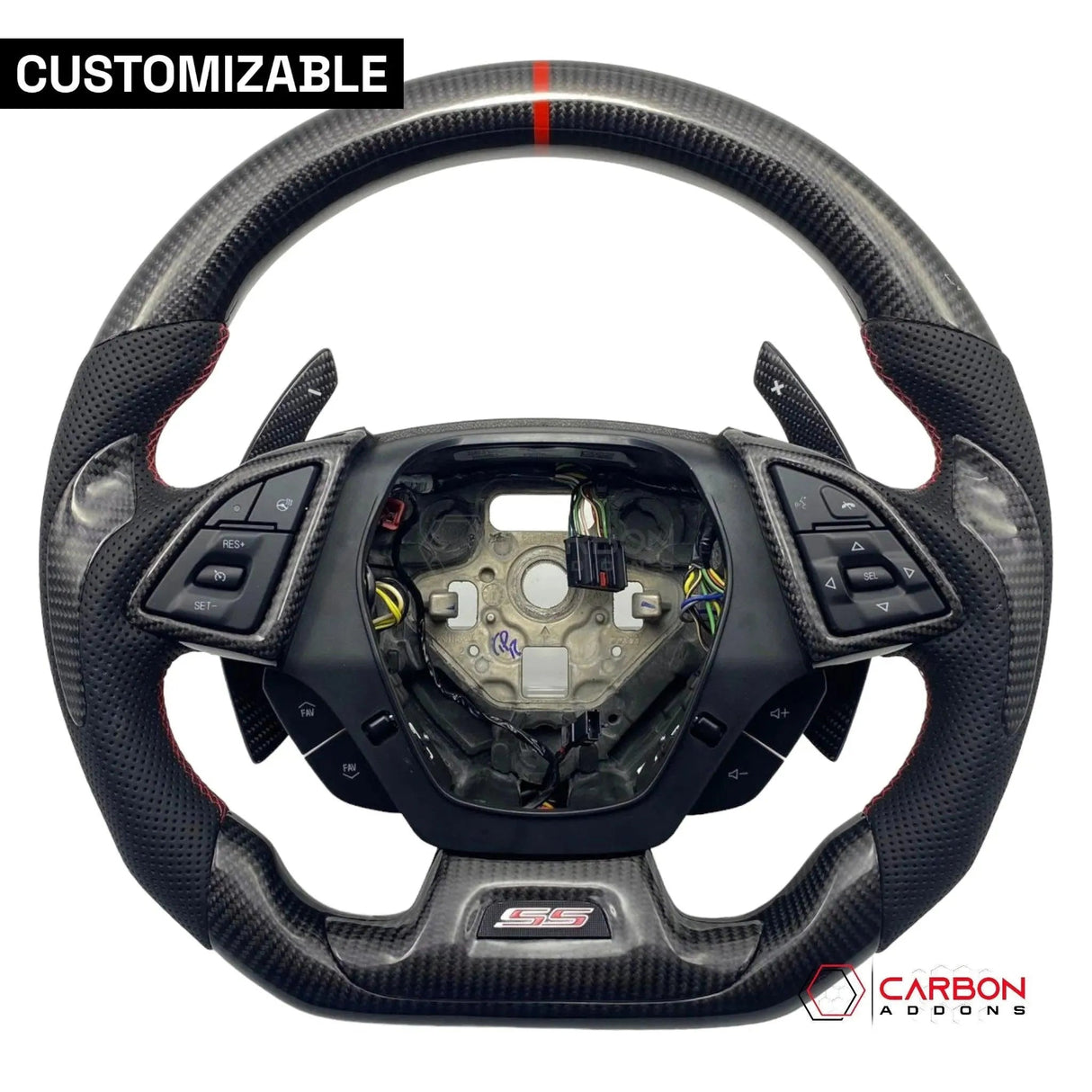 [Complete/Heated] Custom Carbon Fiber Steering Wheel For 2016-2024 Chevy Camaro