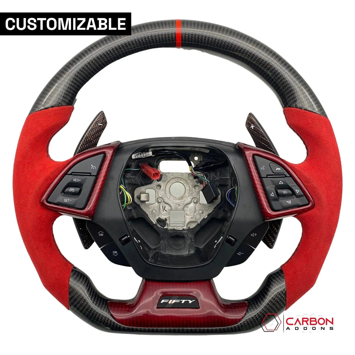 [Complete/Heated] Custom Carbon Fiber Steering Wheel For 2016-2024 Chevy Camaro