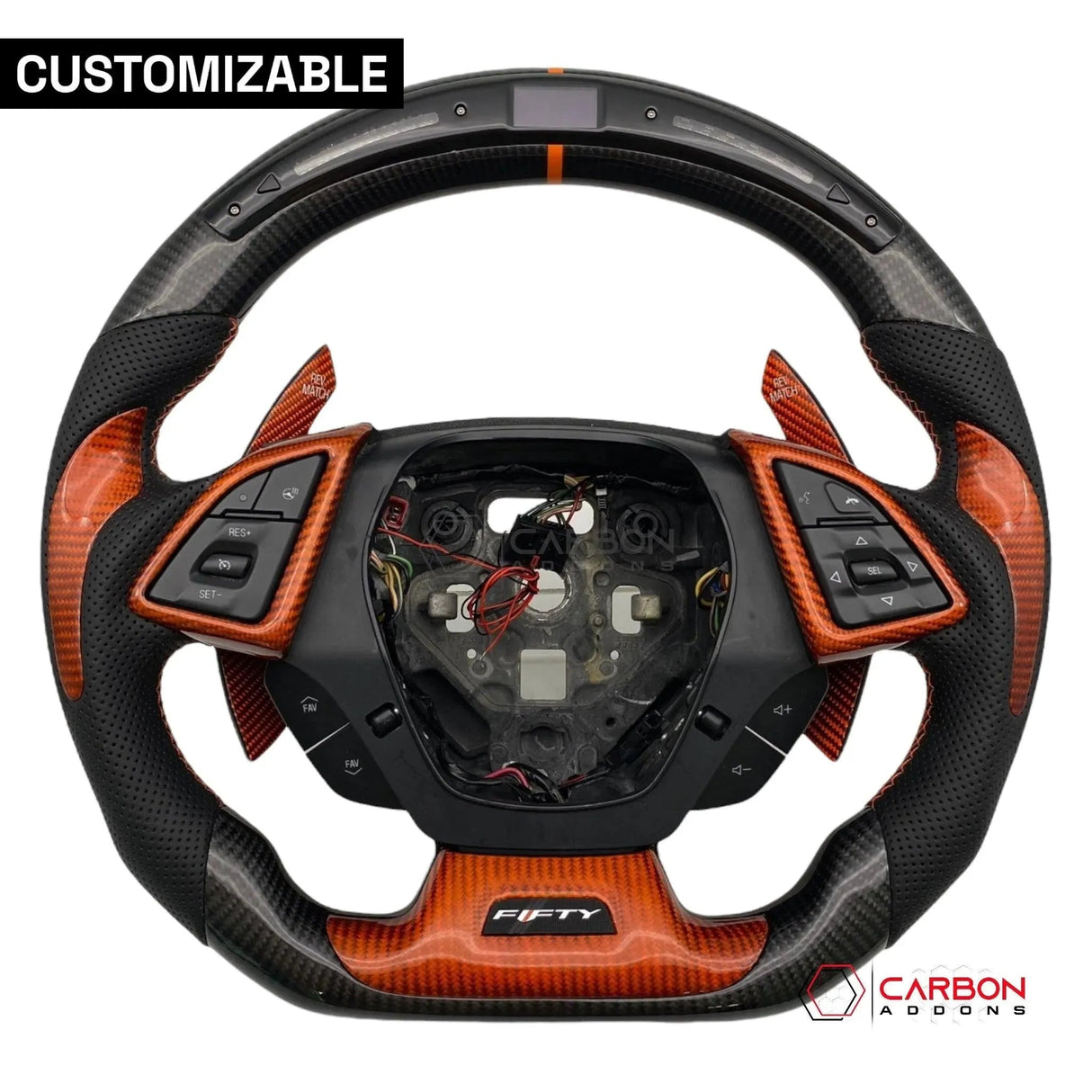 [Complete/Heated] Custom Carbon Fiber Steering Wheel For 2016-2024 Chevy Camaro