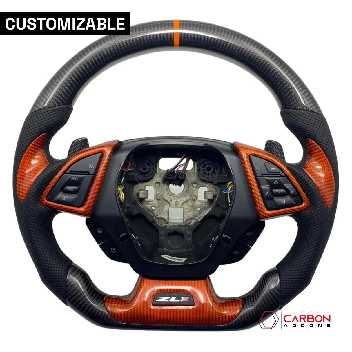 [Complete/Heated] Custom Carbon Fiber Steering Wheel For 2016-2024 Chevy Camaro
