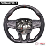 [Complete/Heated] Customizable Carbon Fiber Steering Wheel | 2015-2023 Dodge Charger Challenger Durango
