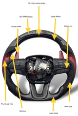 [Complete/Heated] Customizable Carbon Fiber Steering Wheel | 2015-2023 Dodge Charger Challenger Durango