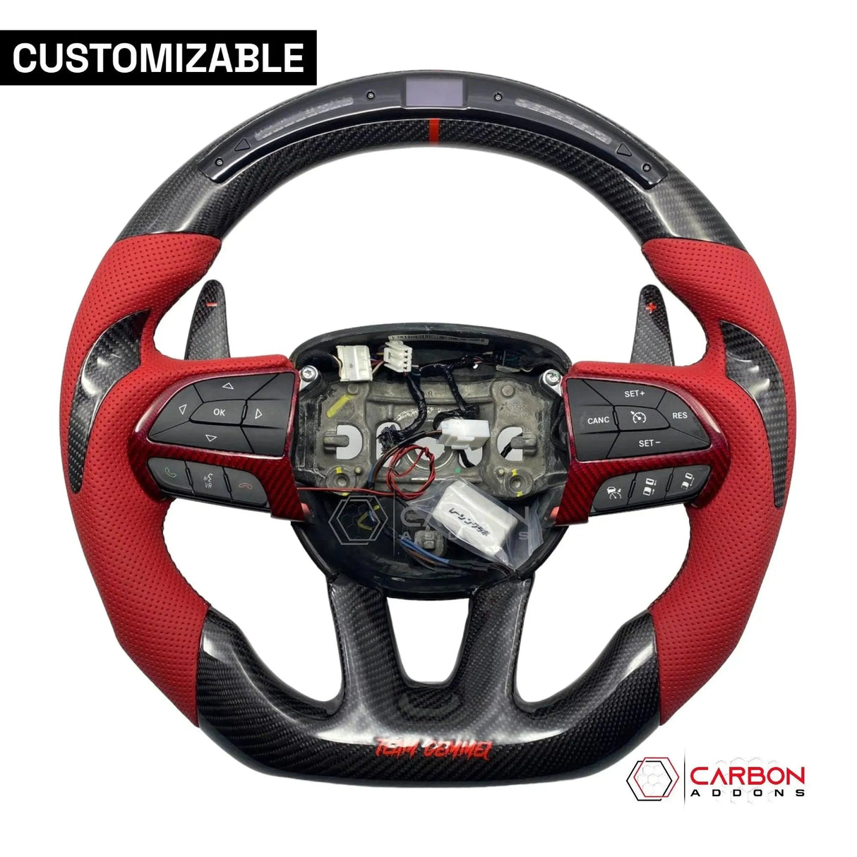[Complete/Heated] Customizable Carbon Fiber Steering Wheel | 2015-2023 Dodge Charger Challenger Durango