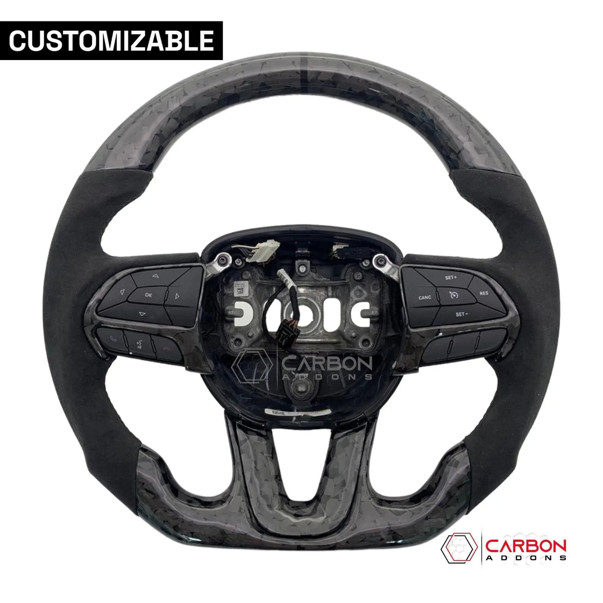 [Complete/Heated] Customizable Carbon Fiber Steering Wheel | 2015-2023 Dodge Charger Challenger Durango