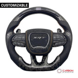 [Complete/Heated] Customizable Carbon Fiber Steering Wheel | 2015-2023 Dodge Charger Challenger Durango
