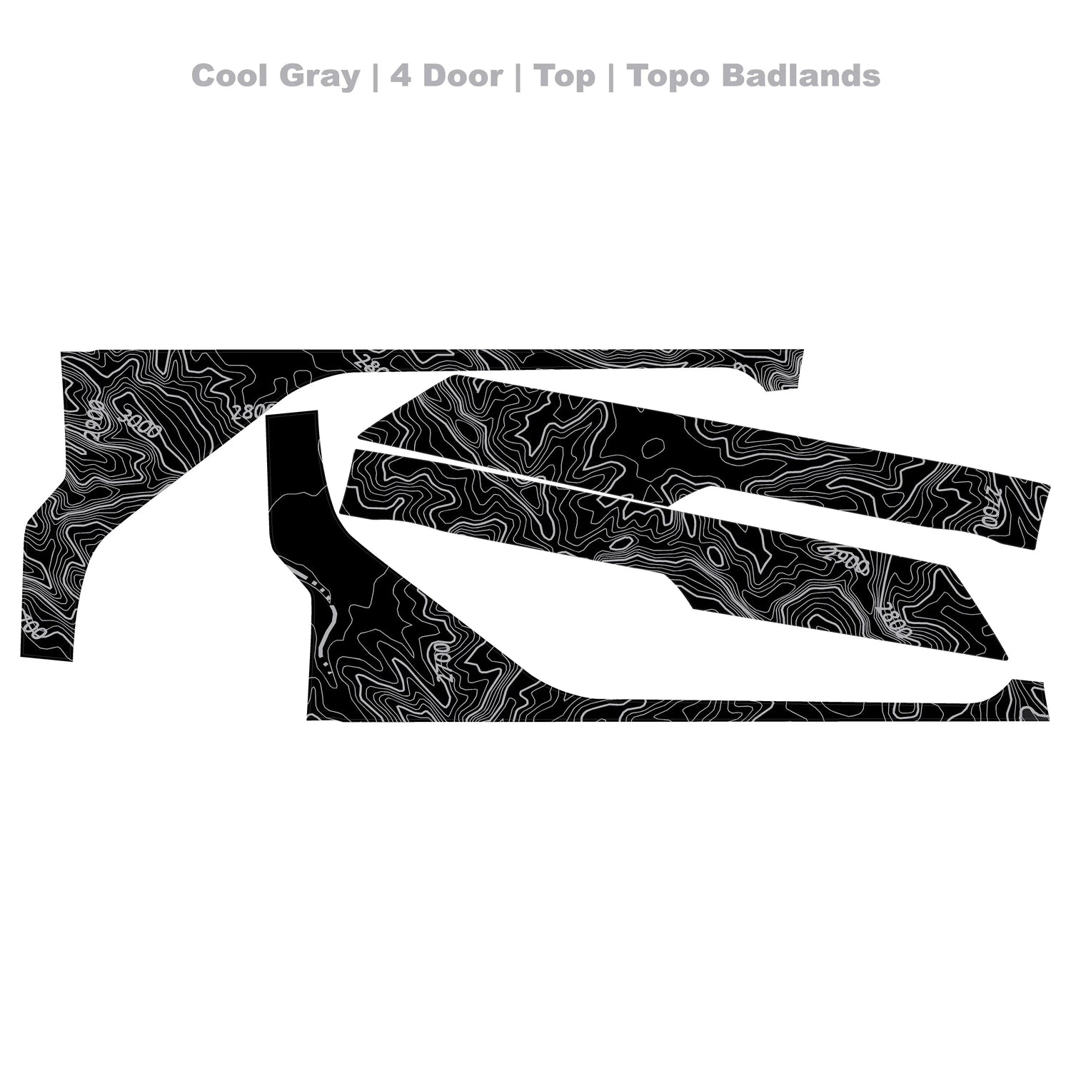 Topographic Upper Door Overlay Kit (Printed Series) - 2021+ Bronco 4 Door