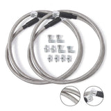 SS 52"Length Braided Transmission Cooler Hose Line Fitting For TH350 700R4 TH400