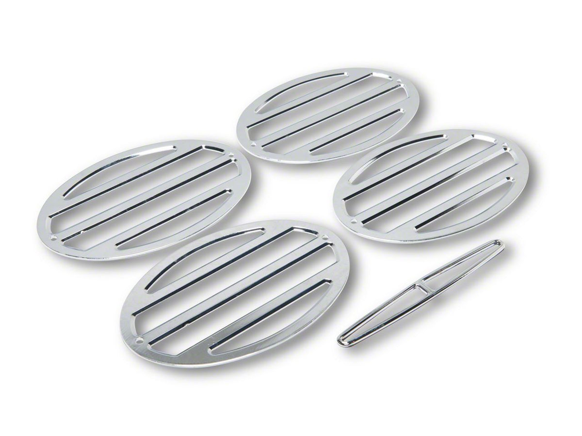 OPR Tail Light Louvers; Chrome (97-04 Corvette C5)