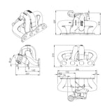 8th gen Honda Civic SI (K20 engine) TWIN SCROLL CAST TURBO MANIFOLD V-BAND WASTEGATE + .030" MLS CYLINDER HEAD GASKET, 87MM BORE