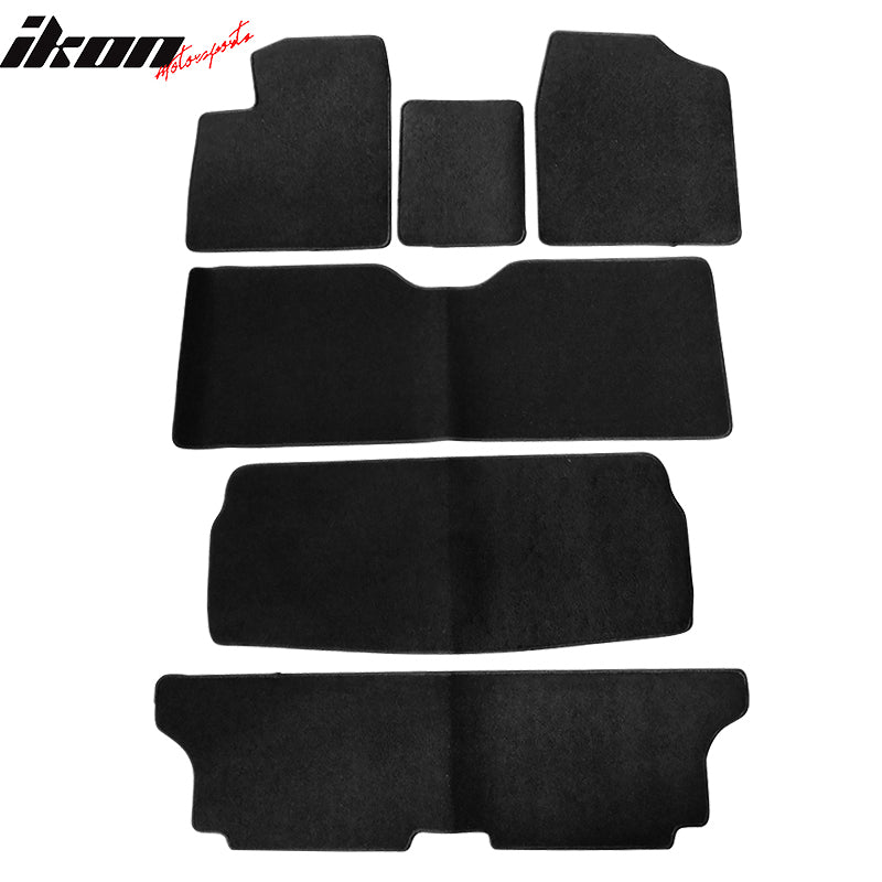 Car Floor Mat for 1998-2003 Toyota Sienna Black Carpet 6PC Nylon