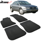 Car Floor Mat for 1996-2001 Audi A4 4Dr Black Carpet Latex 4PC