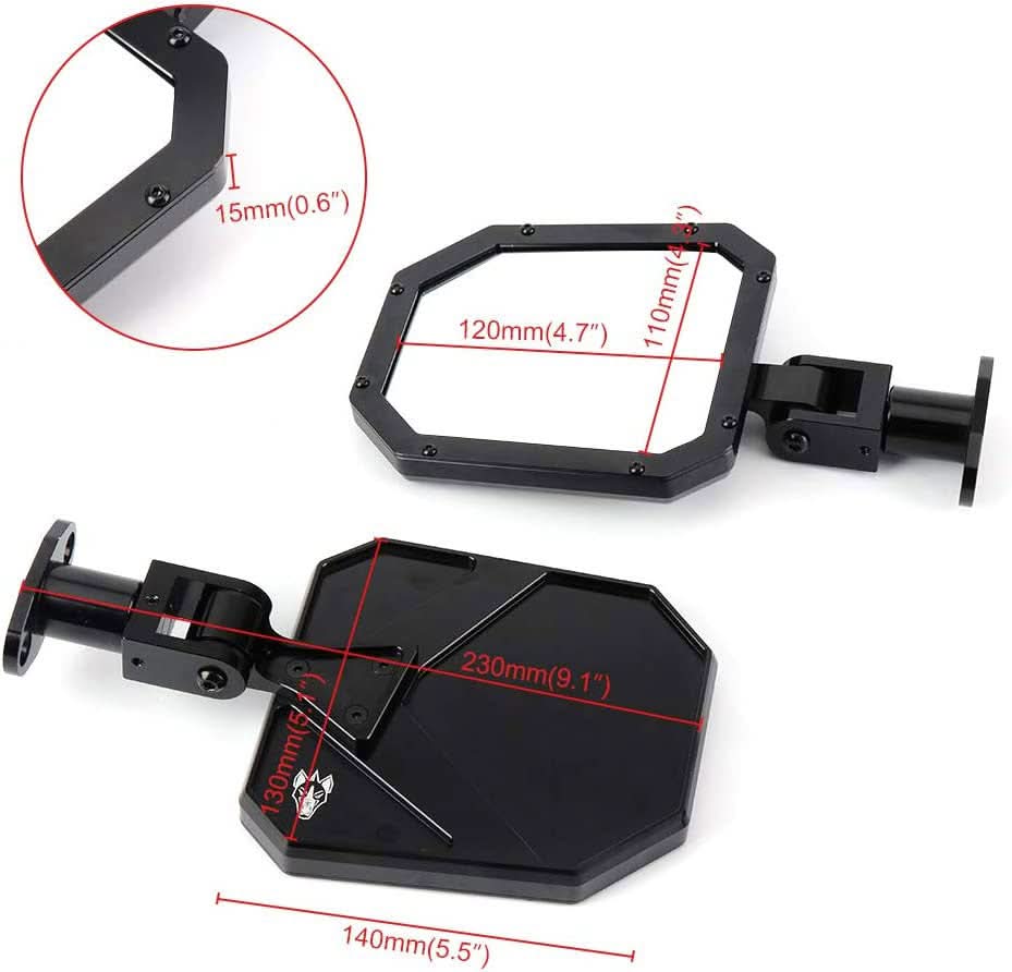 BILLET Rear Racing Side Mirrors For Can Am Maverick X3 Max Turbo R 2017-2023