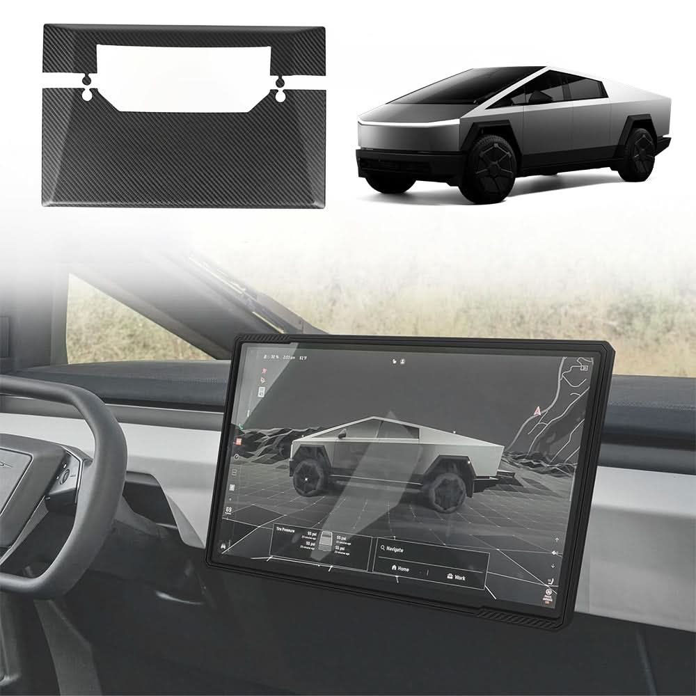 Cybertruck Display Back Overlay | Real Dry Carbon Fiber Center Screen Cover