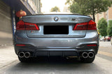 2017-2019 BMW 5 Series G30 G38 M-TECH ECC Style Carbon Fiber Rear Lip