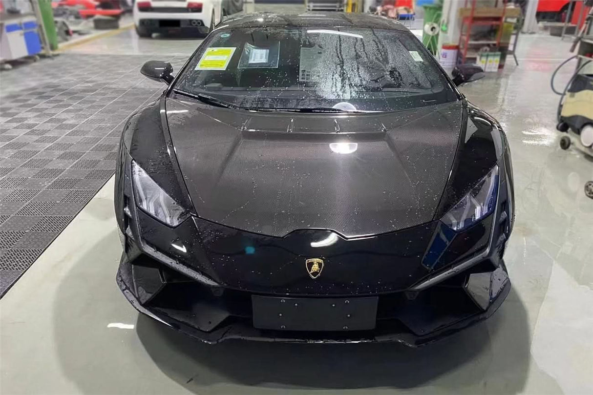 2015-2025 Lamborghini Huracan LP610 & LP580 & EVO Convert Tecnica Style Dry Carbon Fiber Hood