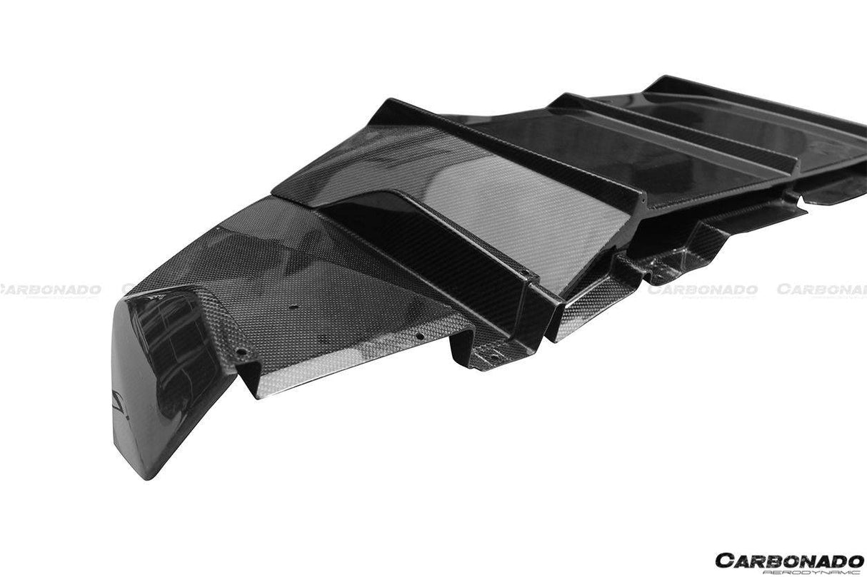 2011-2016 Lamborghini Aventador Style Carbon Fiber Rear Diffuser Lip Carbonado (DM) Fits: LP700 Coupe and Roadster