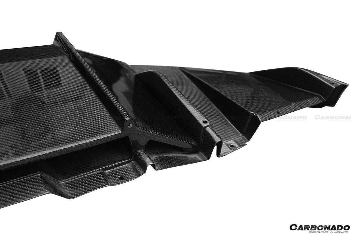 2011-2016 Lamborghini Aventador Style Carbon Fiber Rear Diffuser Lip Carbonado (DM) Fits: LP700 Coupe and Roadster