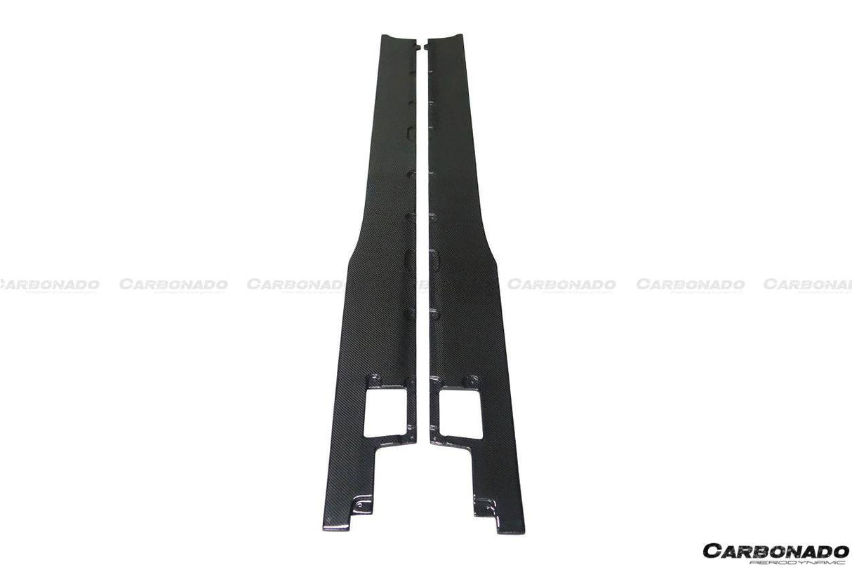 2011-2016 Lamborghini Aventador Style Carbon Fiber Side Skirts Carbonado (DM) Fits: LP700 Coupe and Roadster