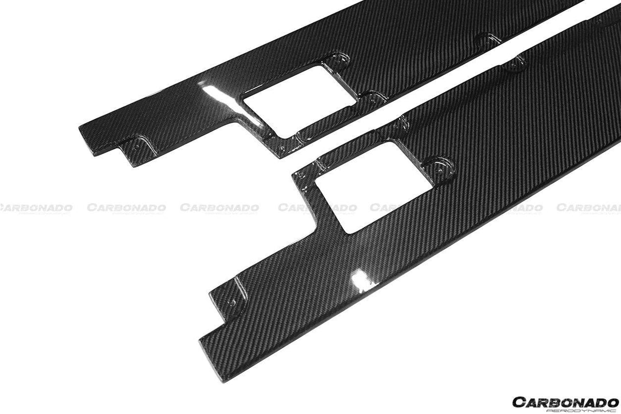 2011-2016 Lamborghini Aventador Style Carbon Fiber Side Skirts Carbonado (DM) Fits: LP700 Coupe and Roadster