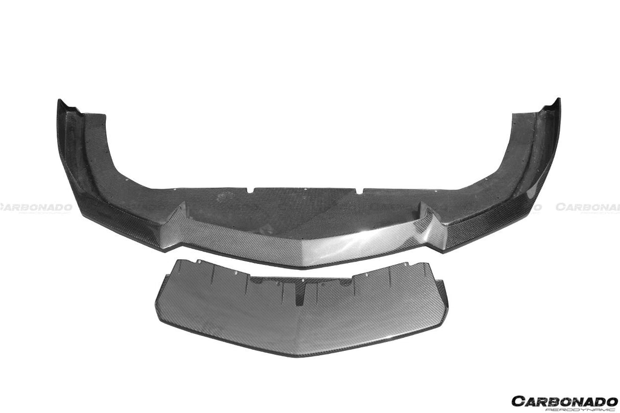 2011-2016 Lamborghini Aventador Style Carbon Fiber Front Lip Carbonado (DM) Fits: LP700 Coupe and Roadster