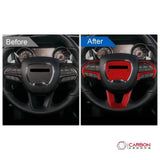 Dodge Charger/Challenger/Durango 2015-2024 Carbon Fiber Steering Wheel airbag and button trim Overlay