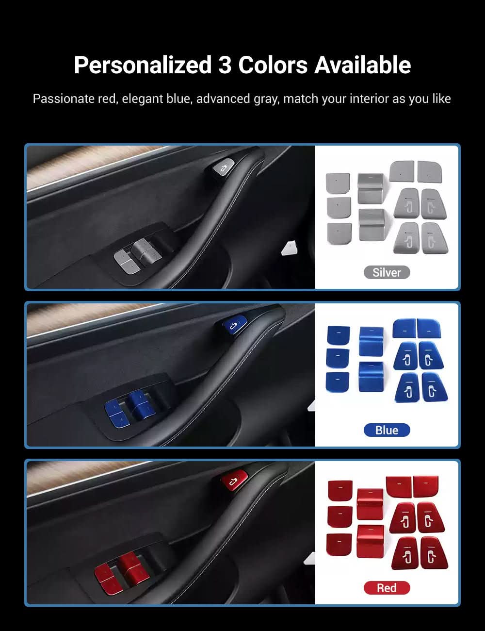 Door Button Glass Lifting Patch for Tesla Model 3/Y